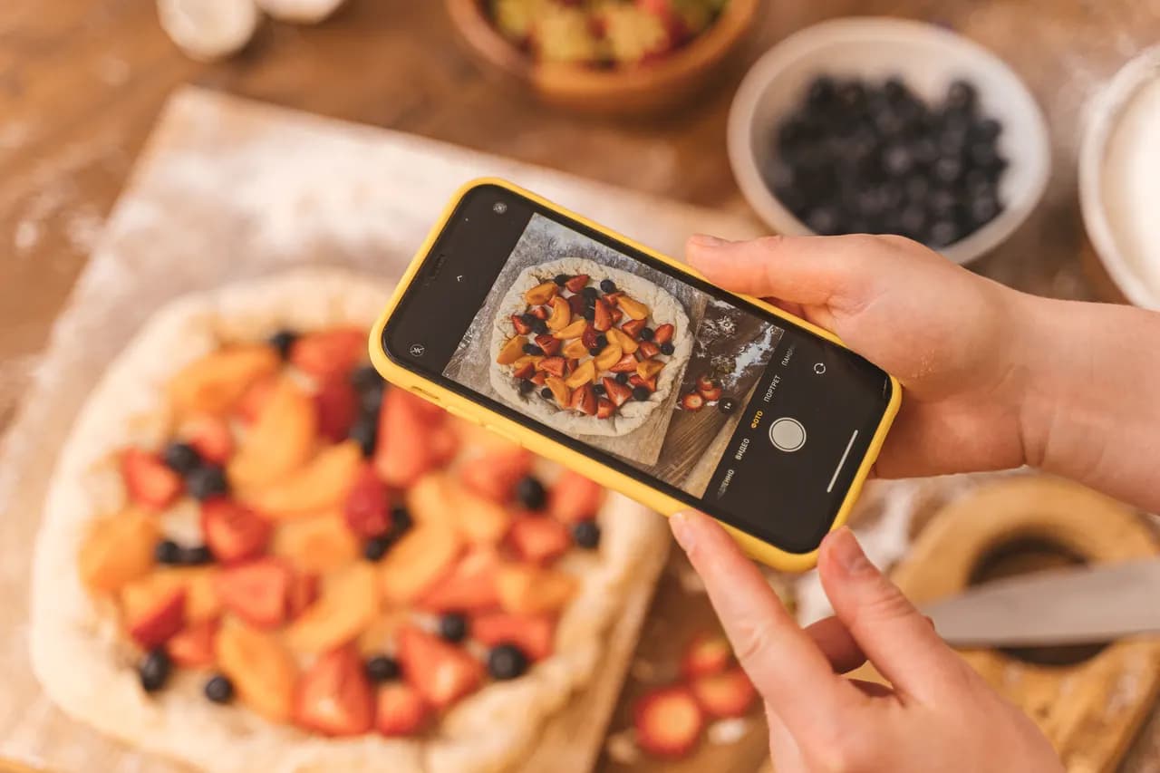 The finished fruit galette on a floured board